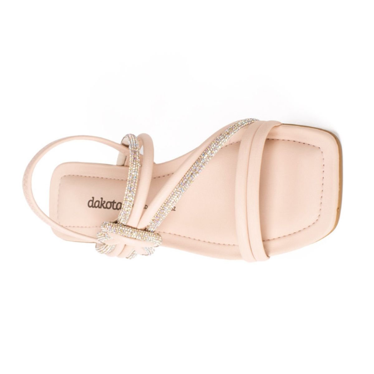 Sandália Feminina Dakota Y7901 Rasteira Com Brilho Detalhe Nó Rosé 5