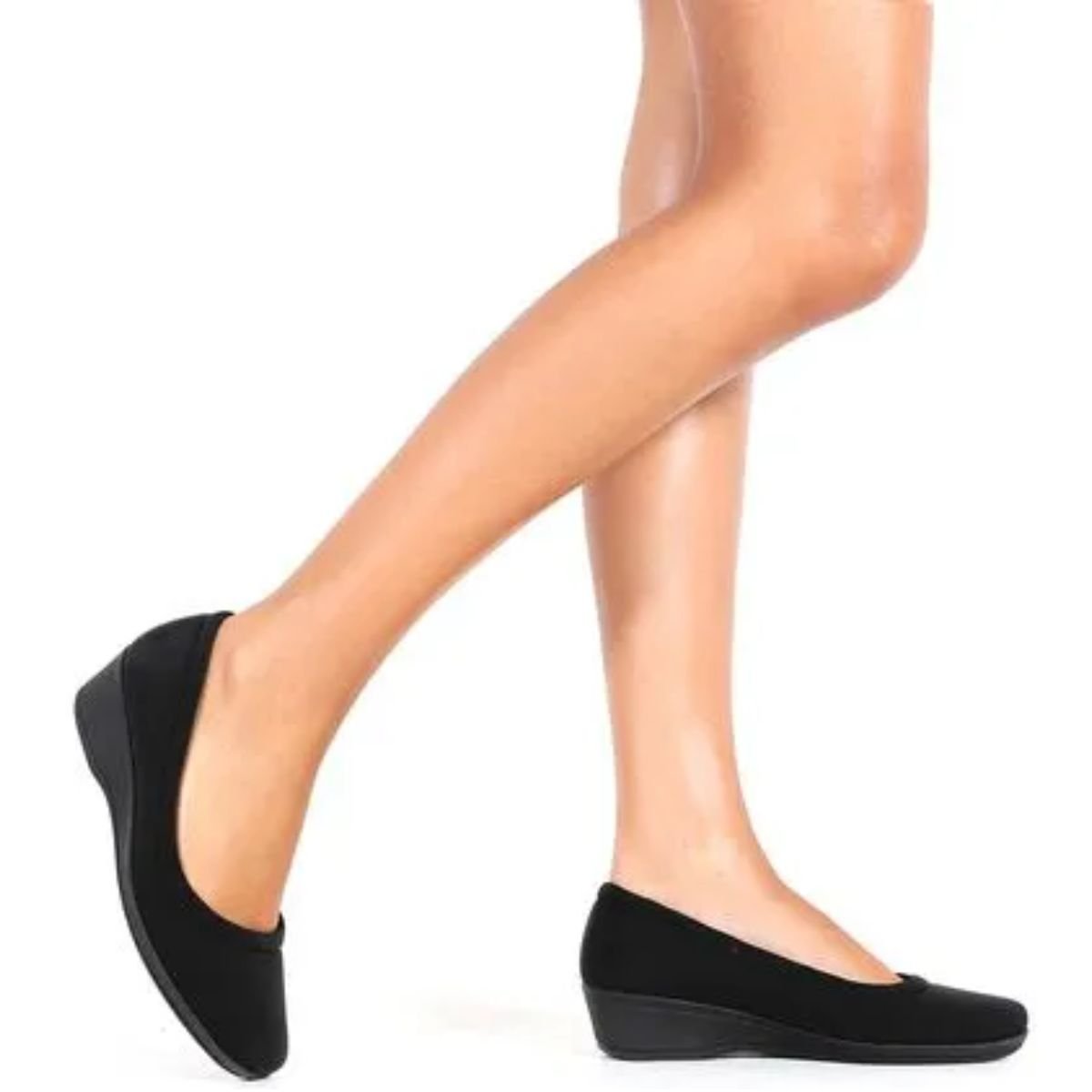 Sapatilha Feminina Anabela  Joanete Comfortflex 2494305 Preto Preto 6