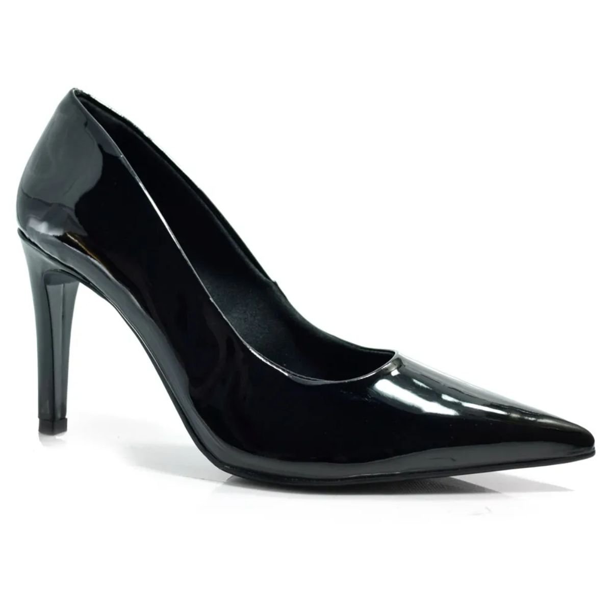 Scarpin Feminino em Verniz Via Marte 045001 Preto Preto 2
