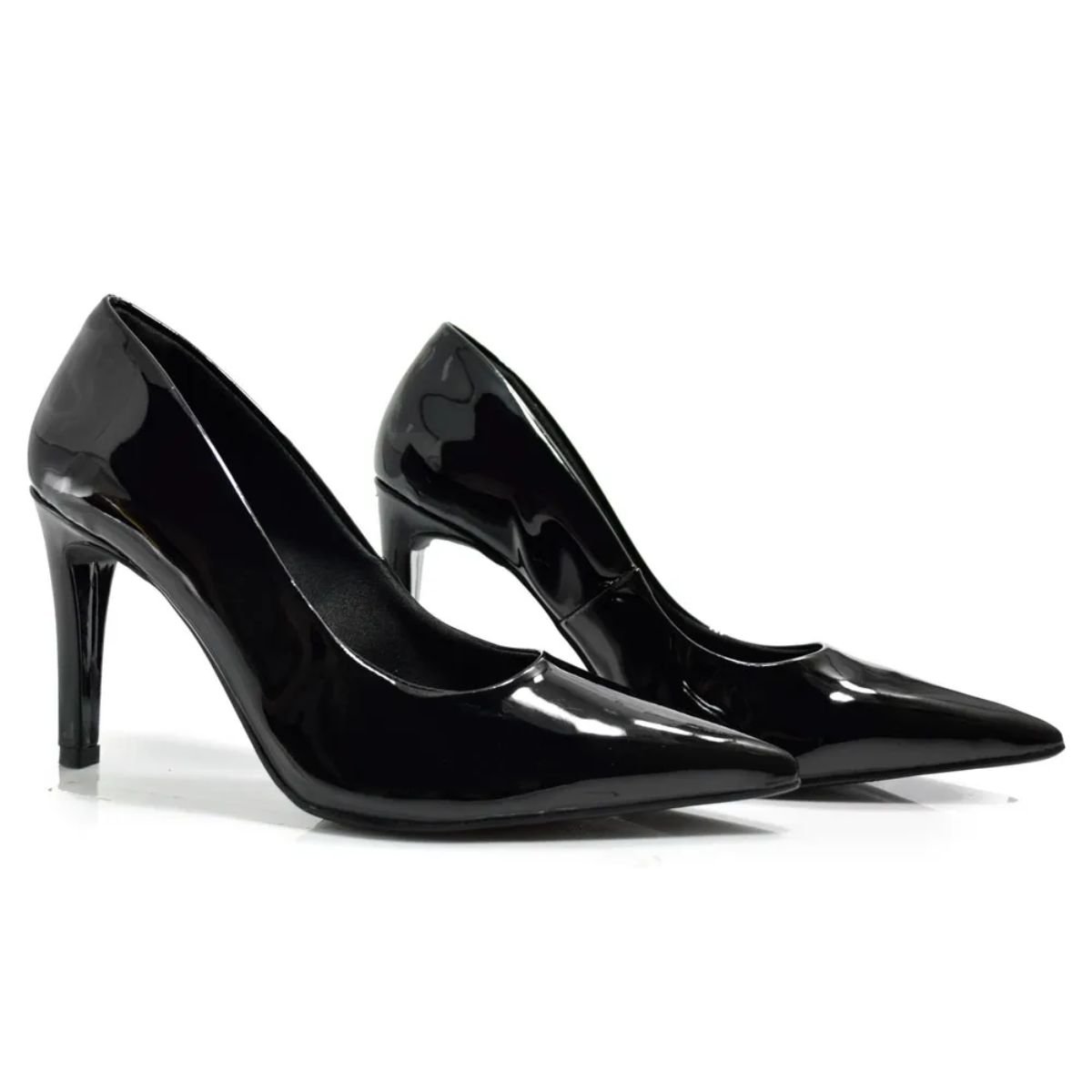 Scarpin Feminino em Verniz Via Marte 045001 Preto Preto 3