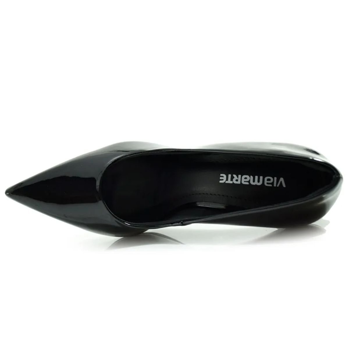Scarpin Feminino em Verniz Via Marte 045001 Preto Preto 5