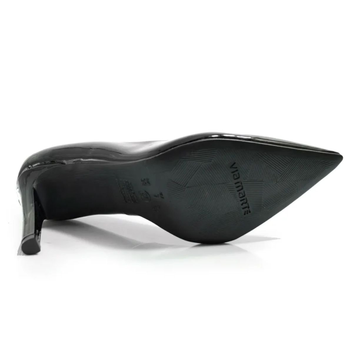 Scarpin Feminino em Verniz Via Marte 045001 Preto Preto 6