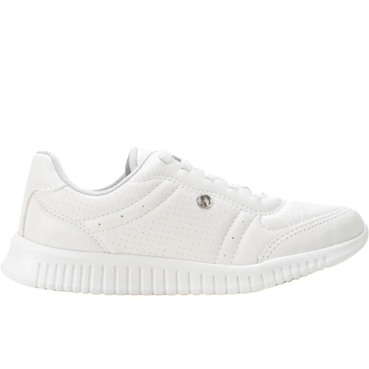 Tênis Feminino Casual Kolosh Calce Fácil Elástico Impulse+Evafit C4003 Branco Branco 1