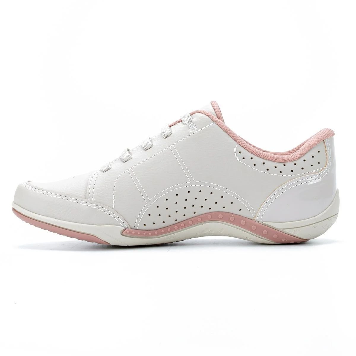 Tênis Feminino Casual Calce Fácil Com Zíper C1299 Bege Cinza Bege 3