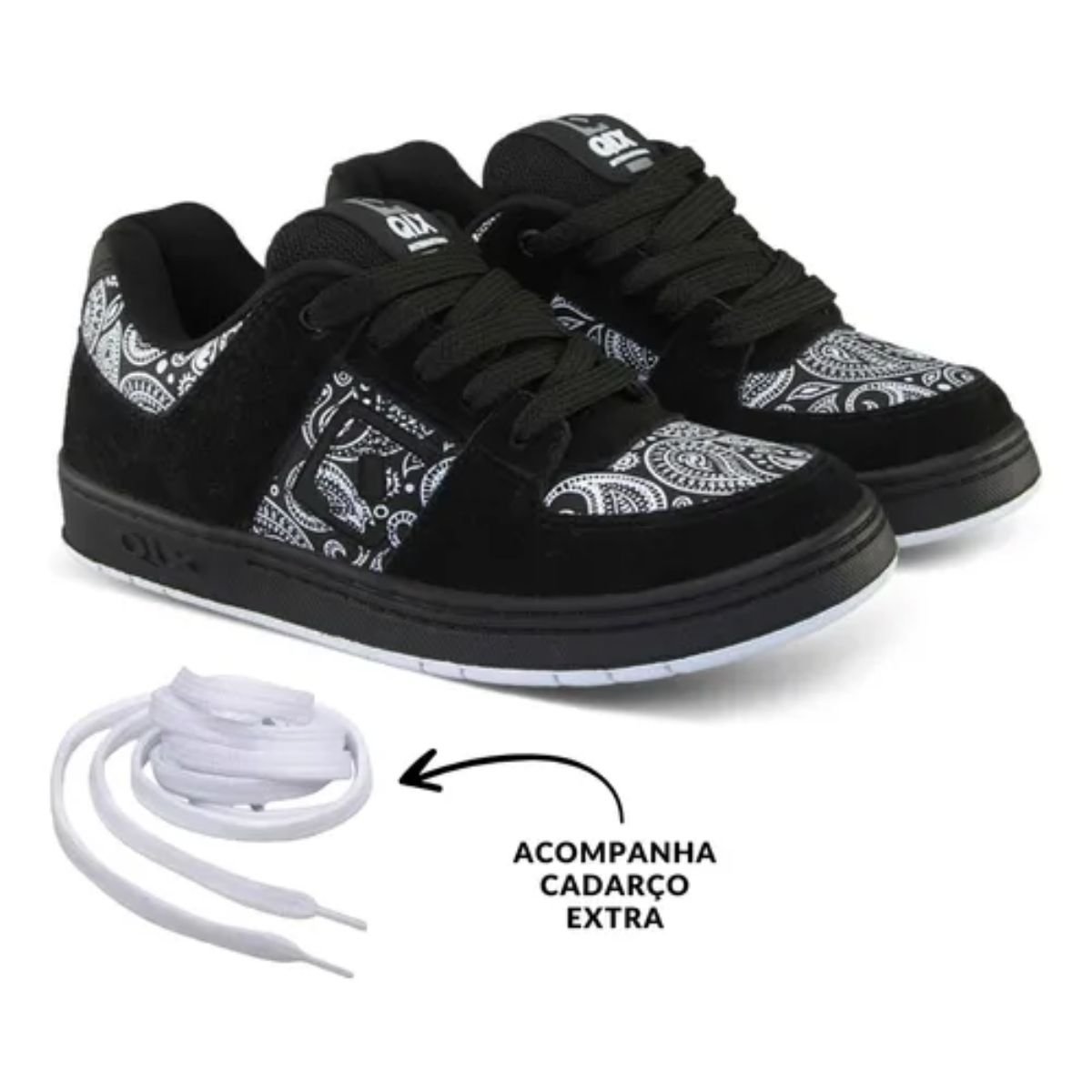 Tênis Masculino Qix 90'S OG 52010021 Preto Preto/Branco 6