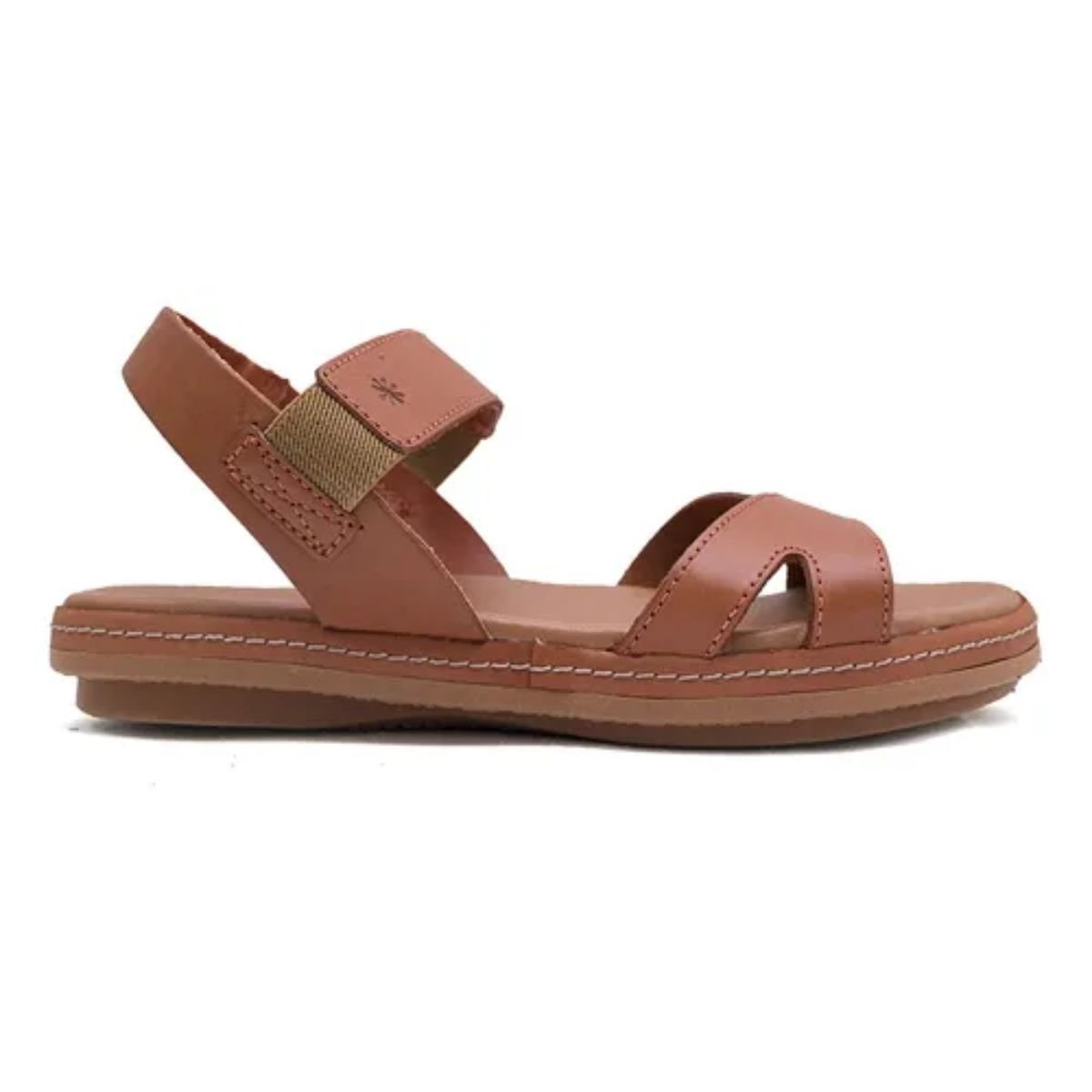 Sandália Flats em Couro New Face 21834 Marrom