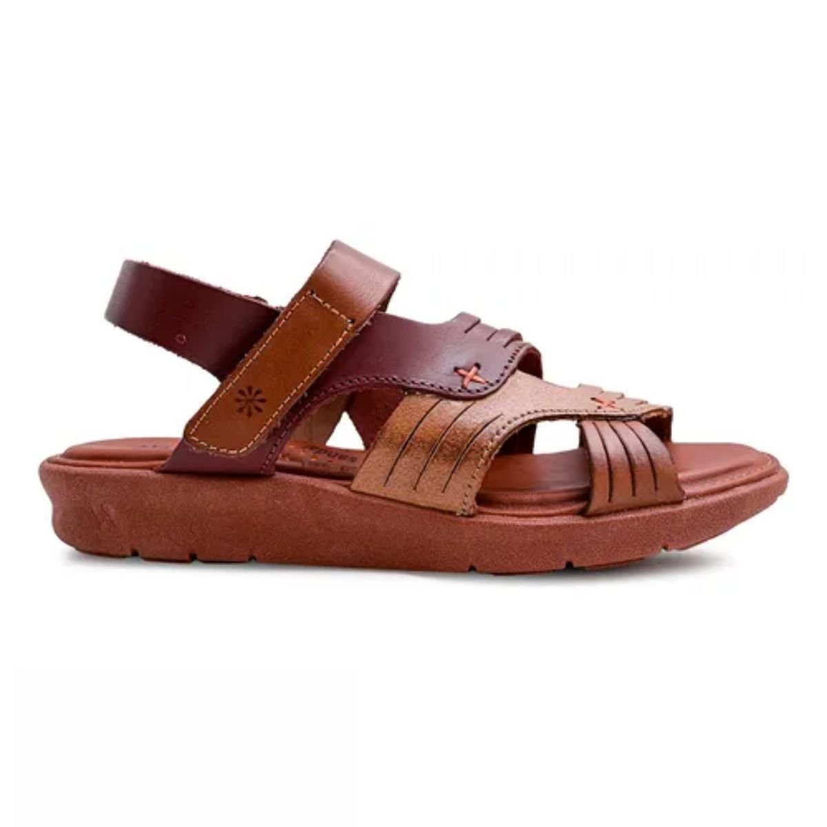 Sandália Flatform Velcro New Face 39510 Marrom 