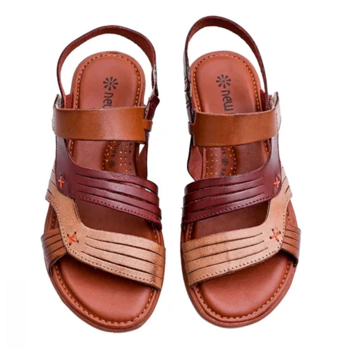 Sandália Flatform Velcro New Face 39510 Marrom  Marrom 3