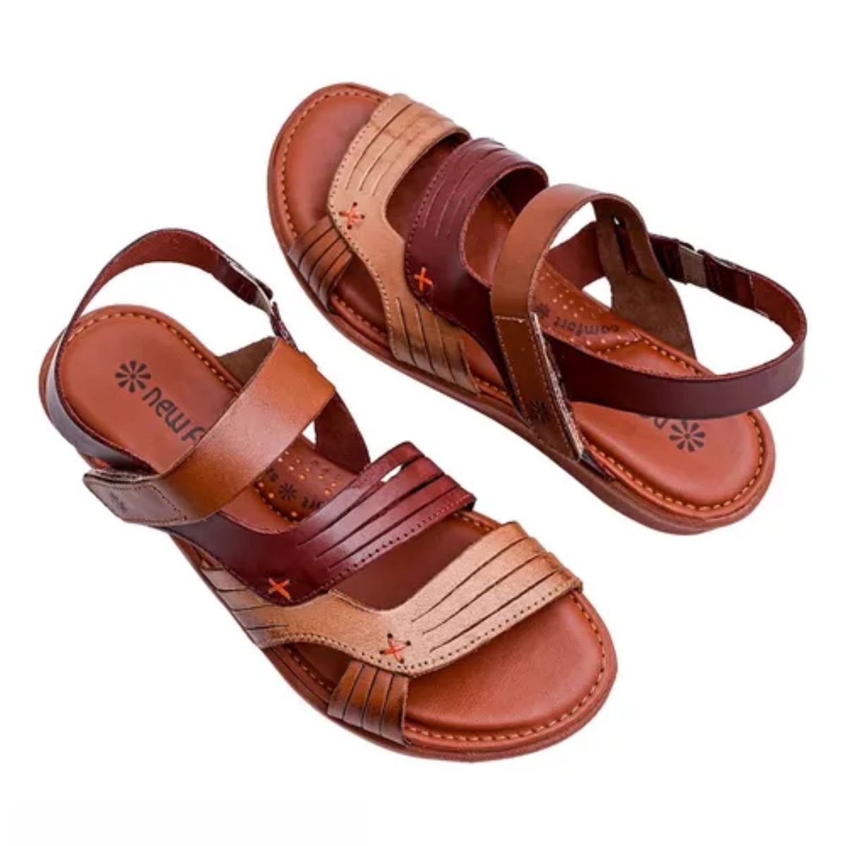 Sandália Flatform Velcro New Face 39510 Marrom  Marrom 4