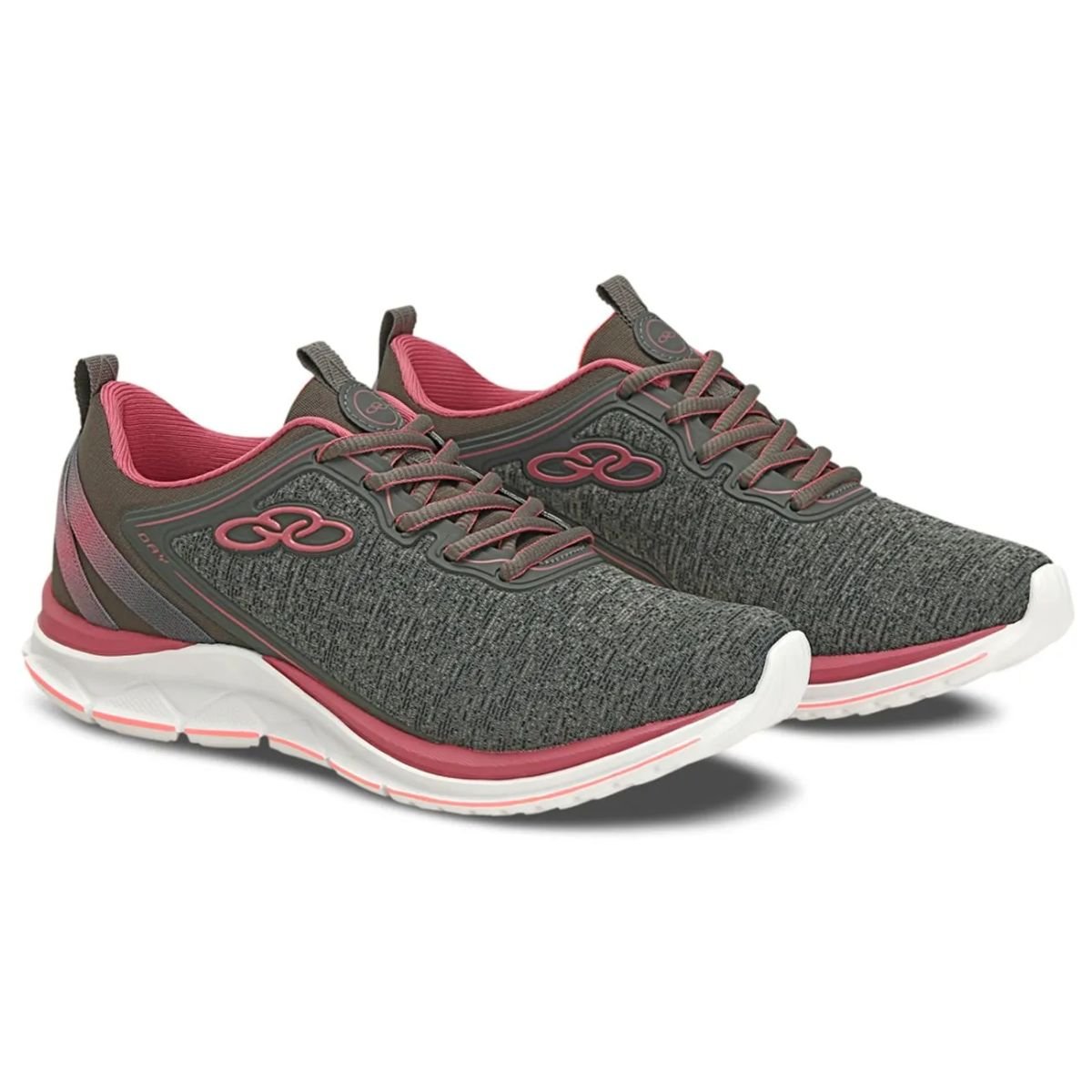 Tênis feminino Olympikus Day Chumbo Cinza/Rosa 2