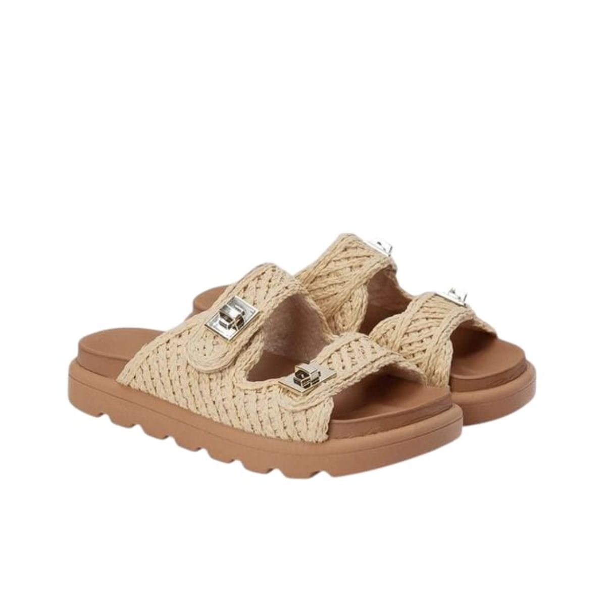 Sandália Papete Velcro Vizzano 6510119 Bege Bege 2