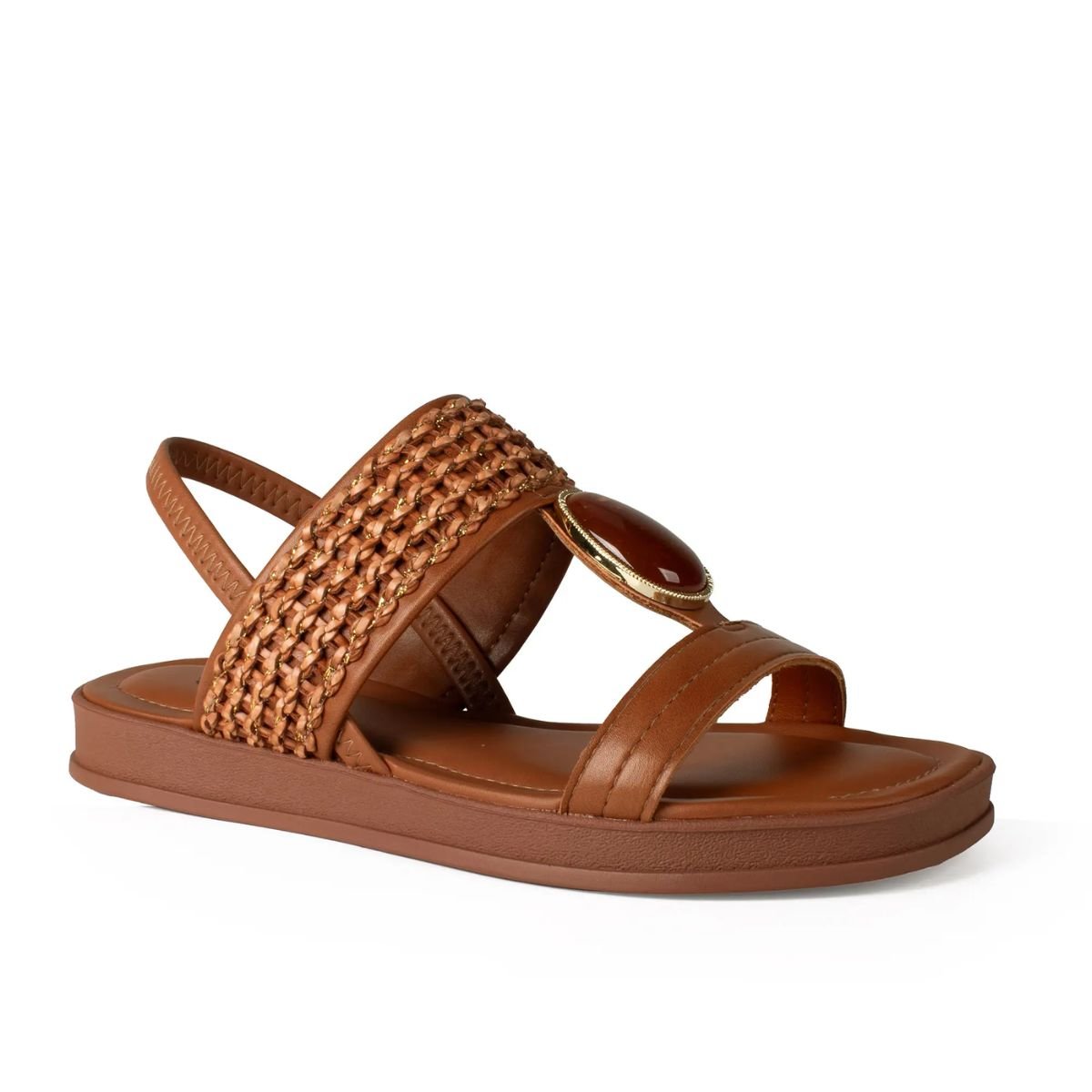Sandália Flatform Calce Fácil Dakota Y9711 Caramelo Marrom 2