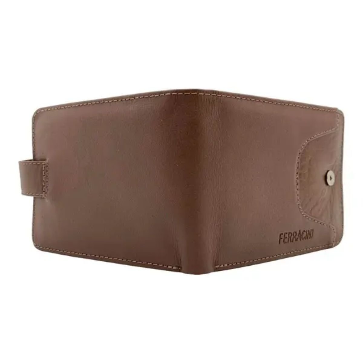 Carteira em Couro Fechamento Botão Ferracini CF393C Marrom Marrom 5