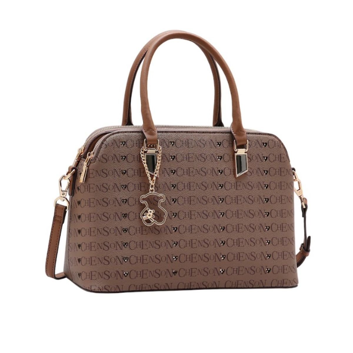 Bolsa Feminina Chenson Cristal Monograma 85396 Marrom