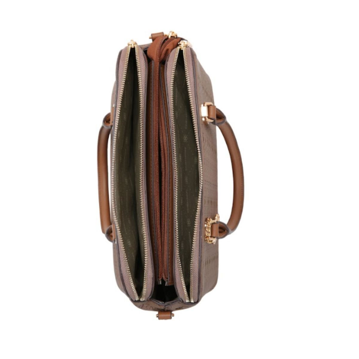 Bolsa Feminina Chenson Cristal Monograma 85396 Marrom Marrom 4