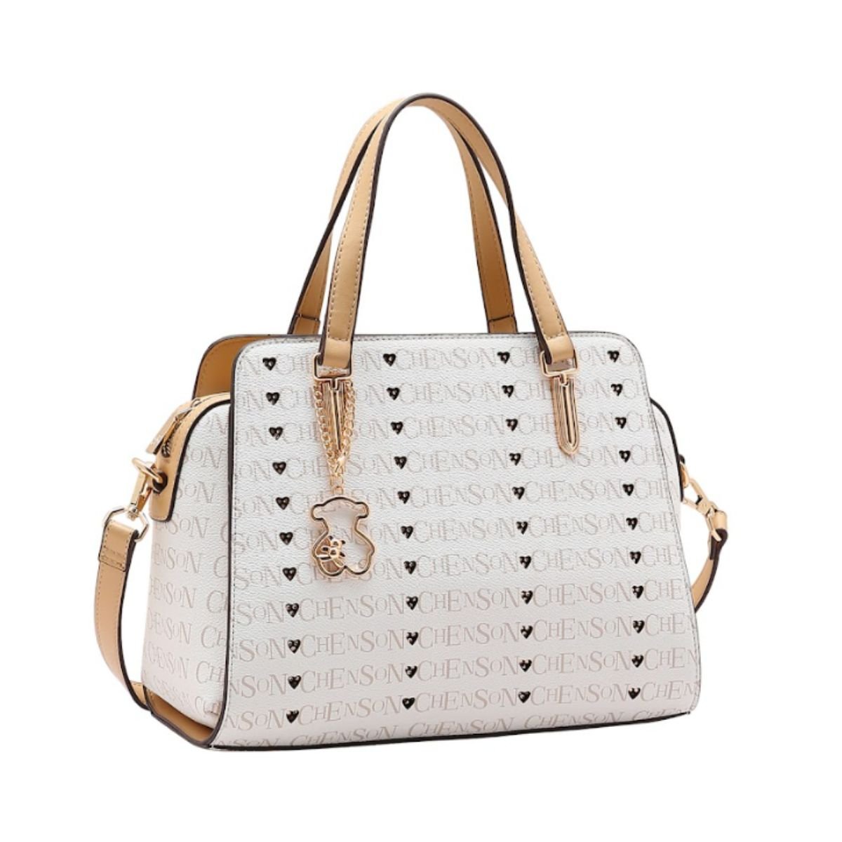 Bolsa Feminina Chenson Cristal Monograma 85394 Bege