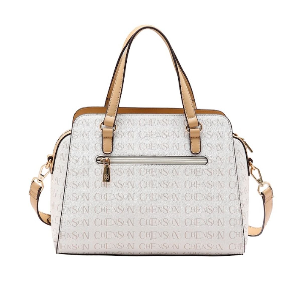 Bolsa Feminina Chenson Cristal Monograma 85394 Bege Bege 3