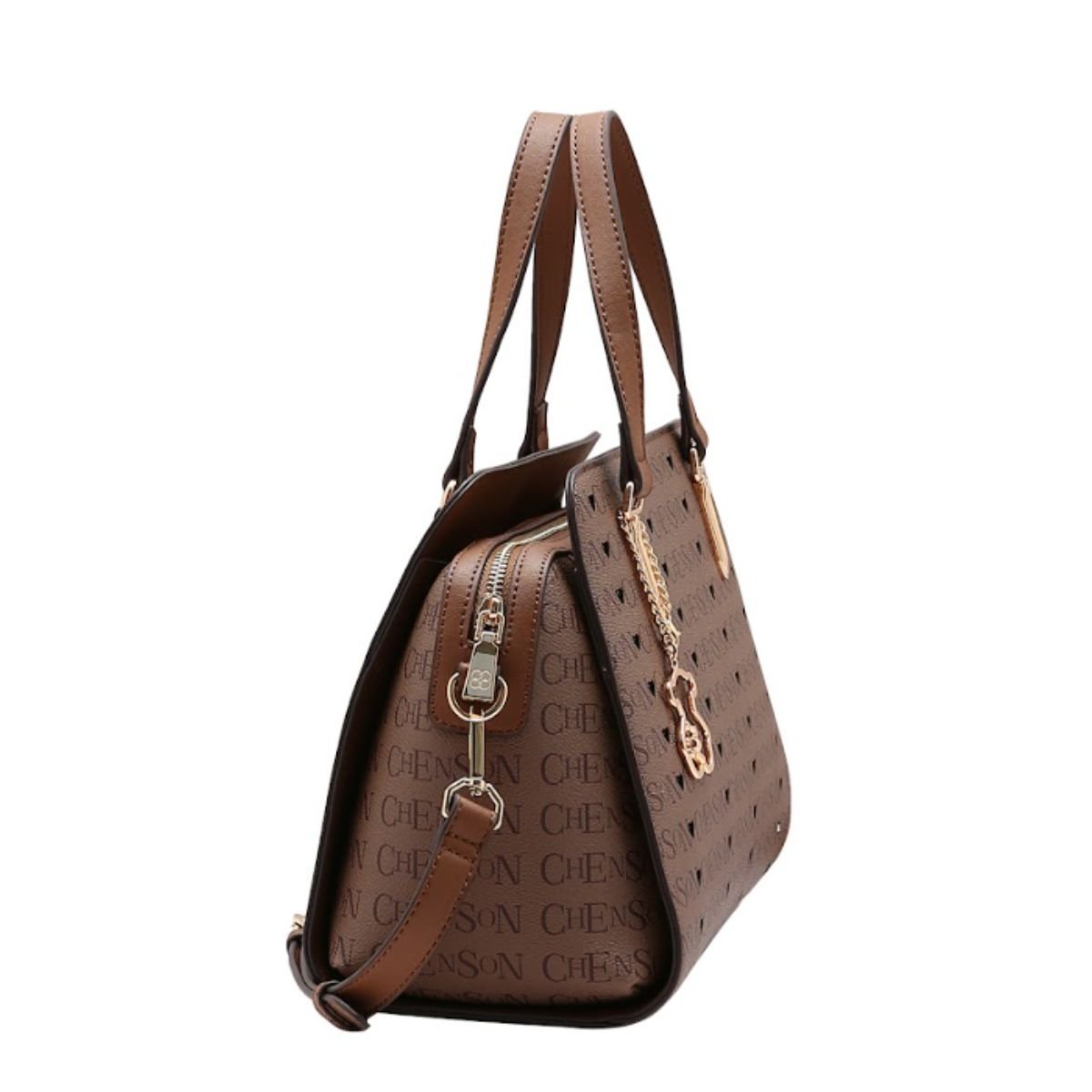 Bolsa Feminina Chenson Cristal Monograma 85394 Marrom Marrom 2
