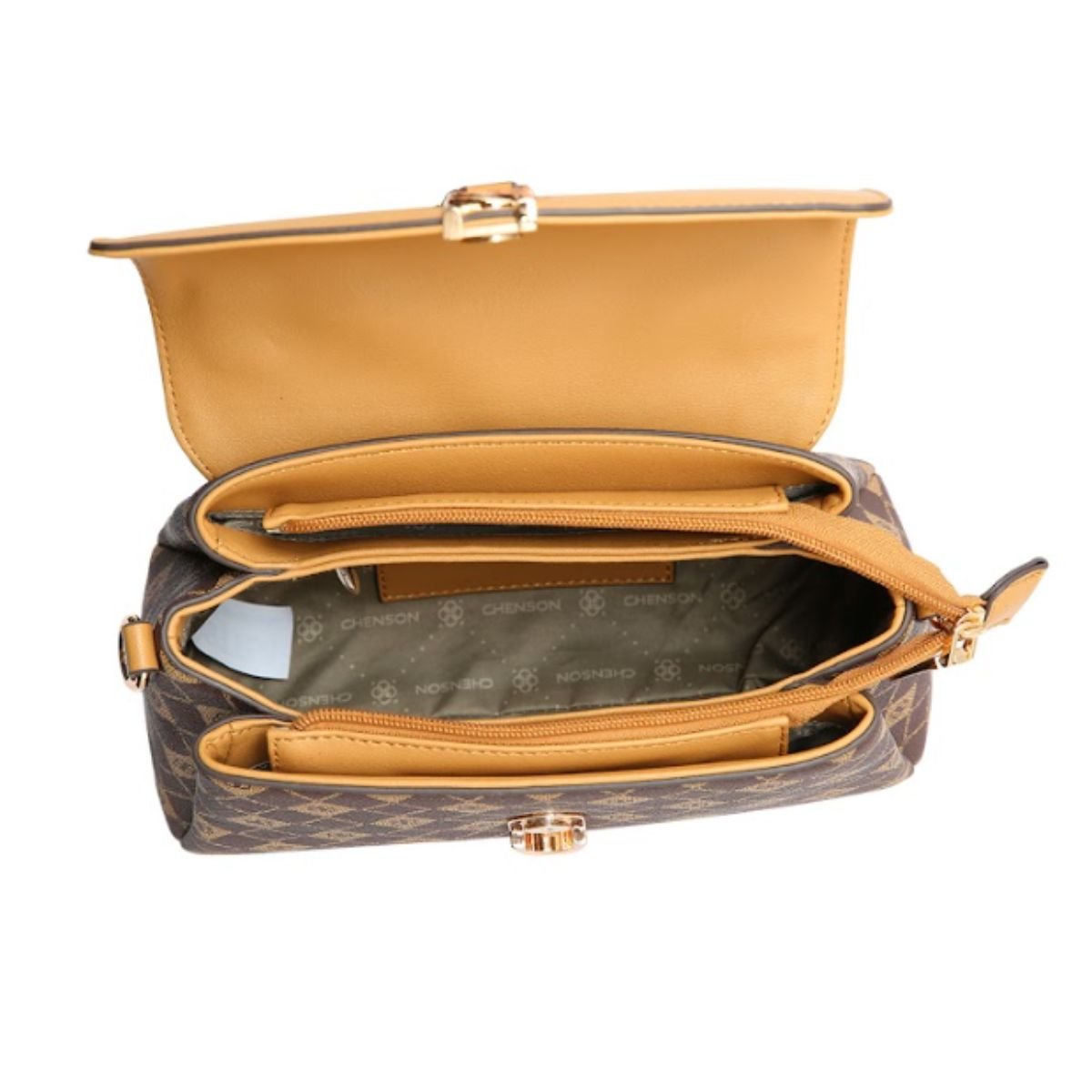 Bolsa Chenson Monograma Elemento Gráfico 85389 Bege Bege 4