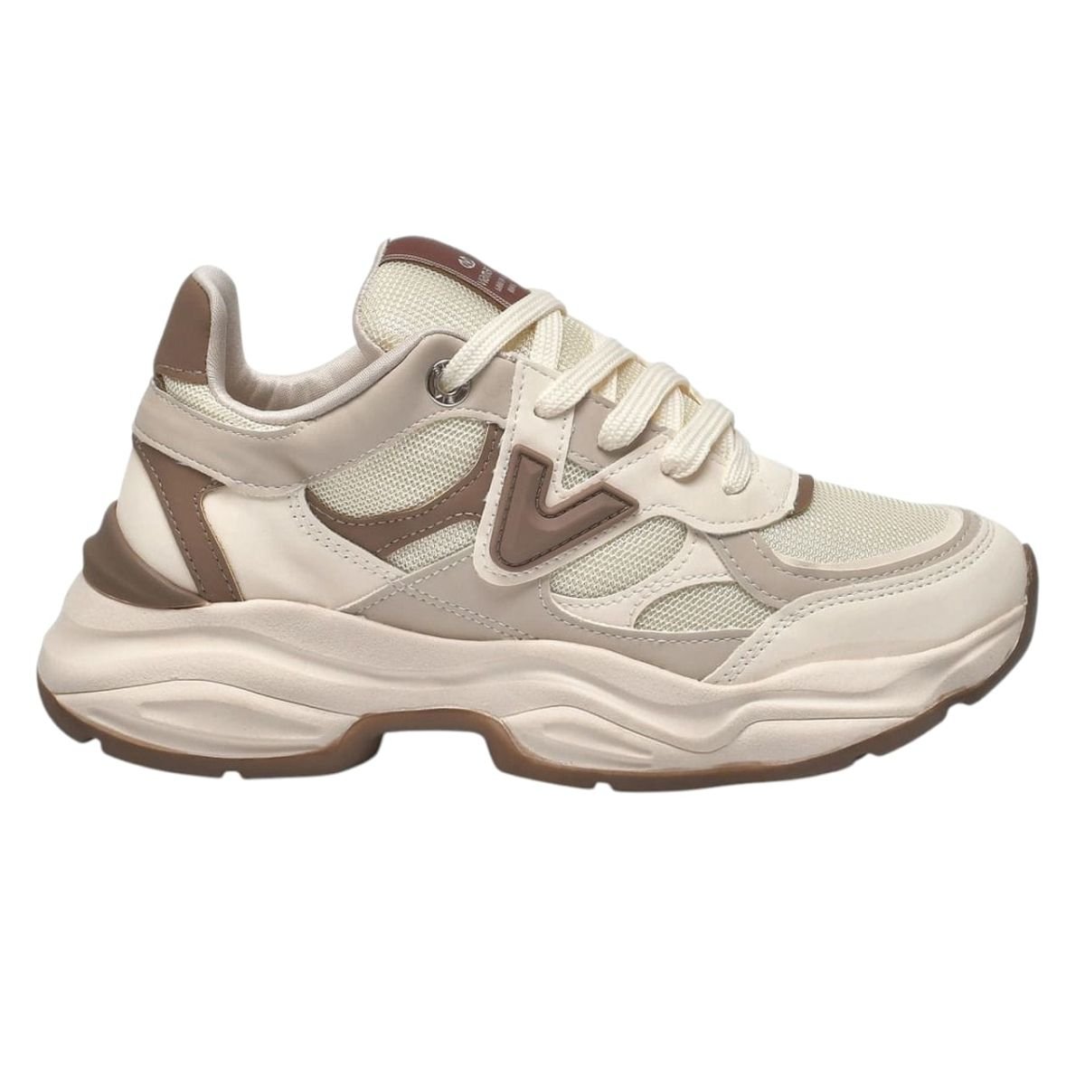 Tênis Feminino Casual Chunky Via Marte 158023 Creme