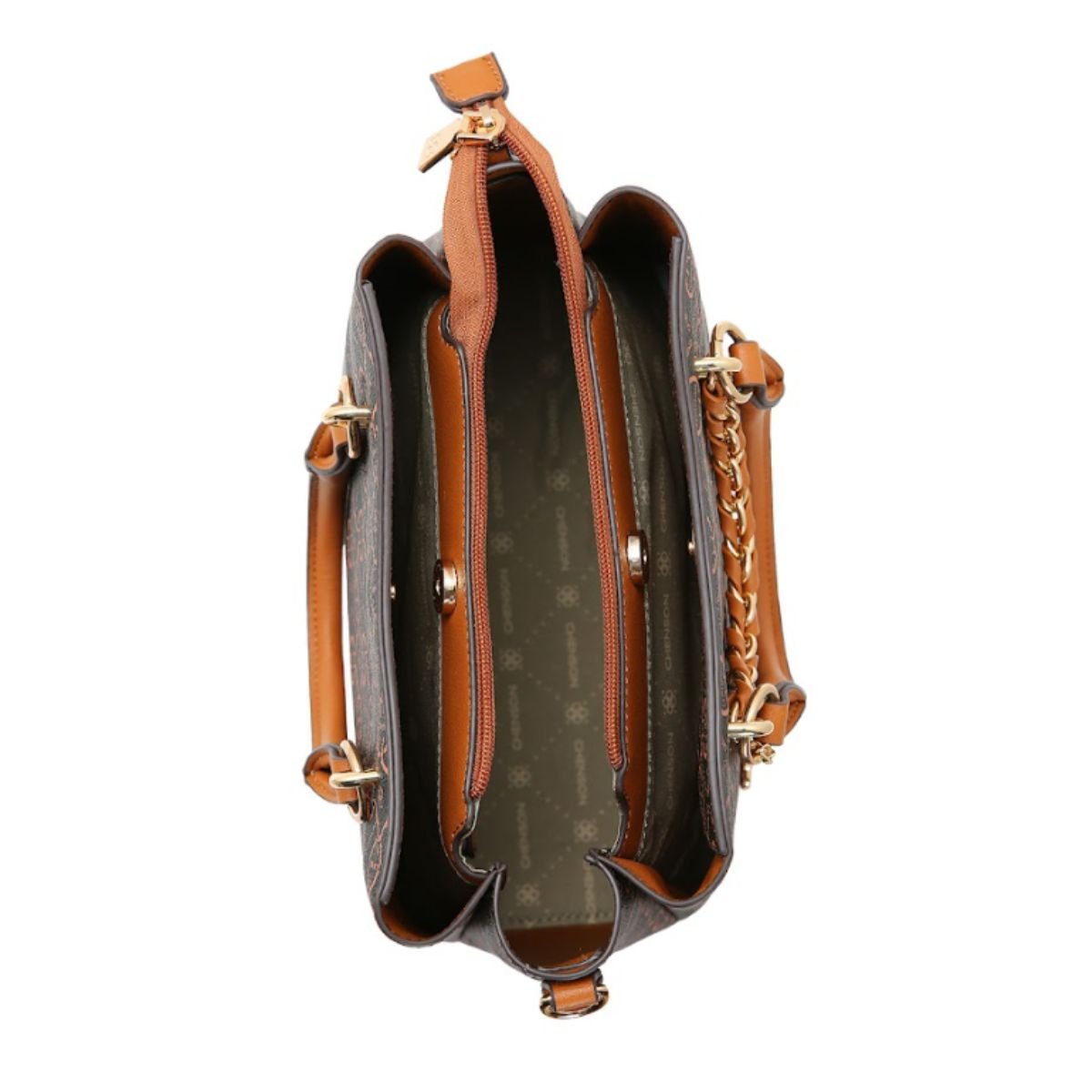 Bolsa Chenson Classic Cristal Estruturada Casual 85356 Marrom Marrom 4