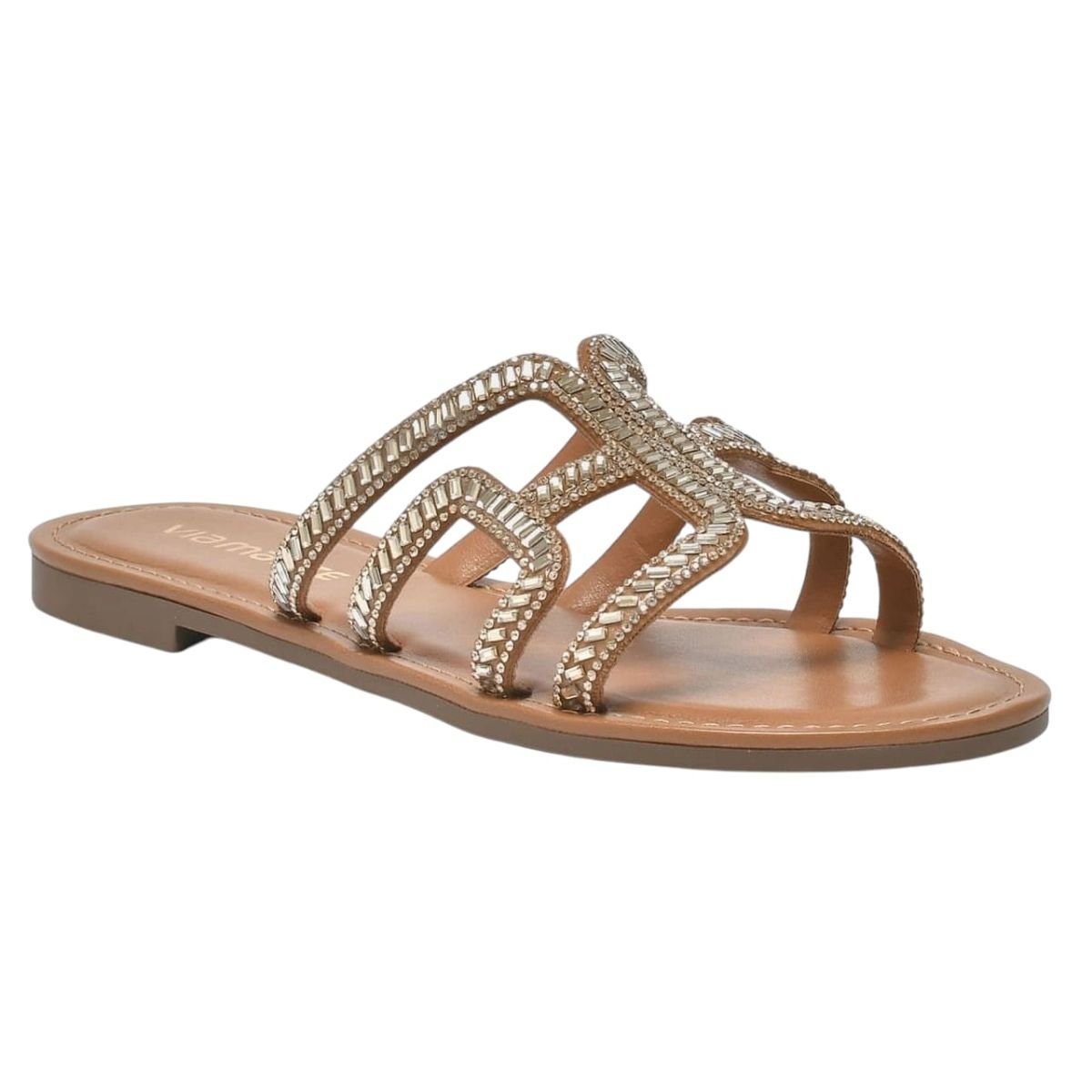 Sandália Rasteira Via Marte 308004 Marrom Marrom 2