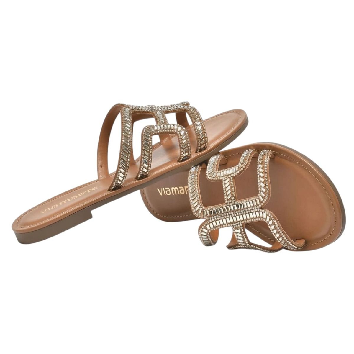 Sandália Rasteira Via Marte 308004 Marrom Marrom 3