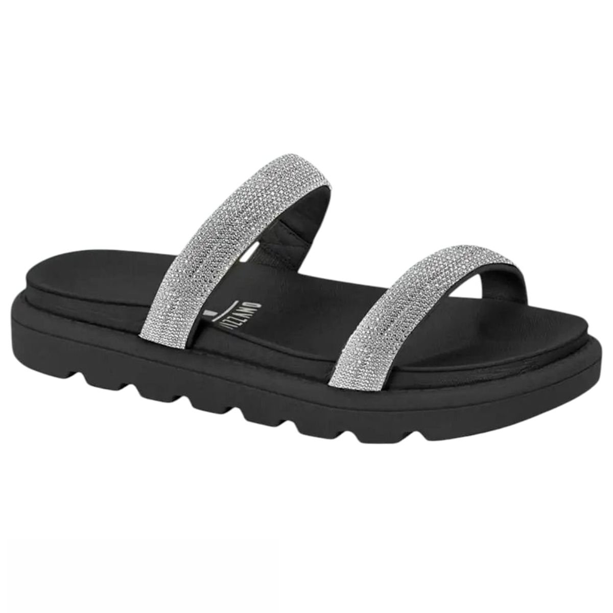 Sandália Papete Strass Vizzano 6459110 Preto