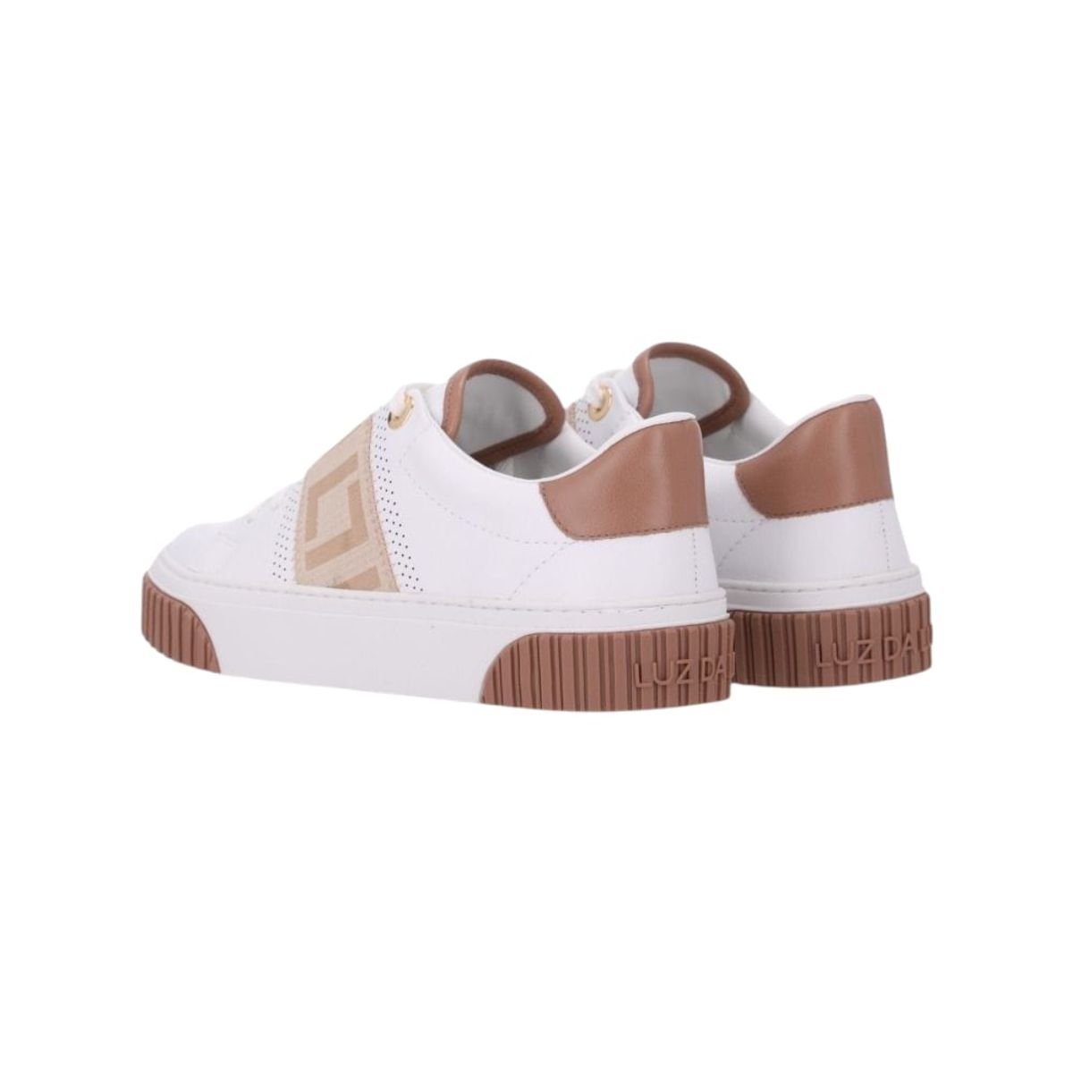 Tênis em Couro Gorgorão Frappe Luz Da Lua 80140032 Branco Branco/Marrom 4