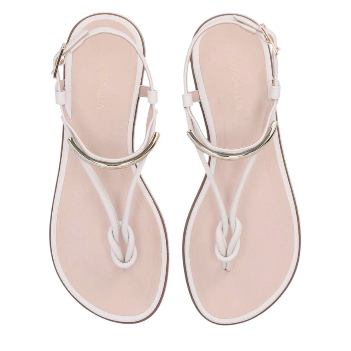 Sandália em Couro Saara Luz Da Lua 52217800 Off White Off White 3