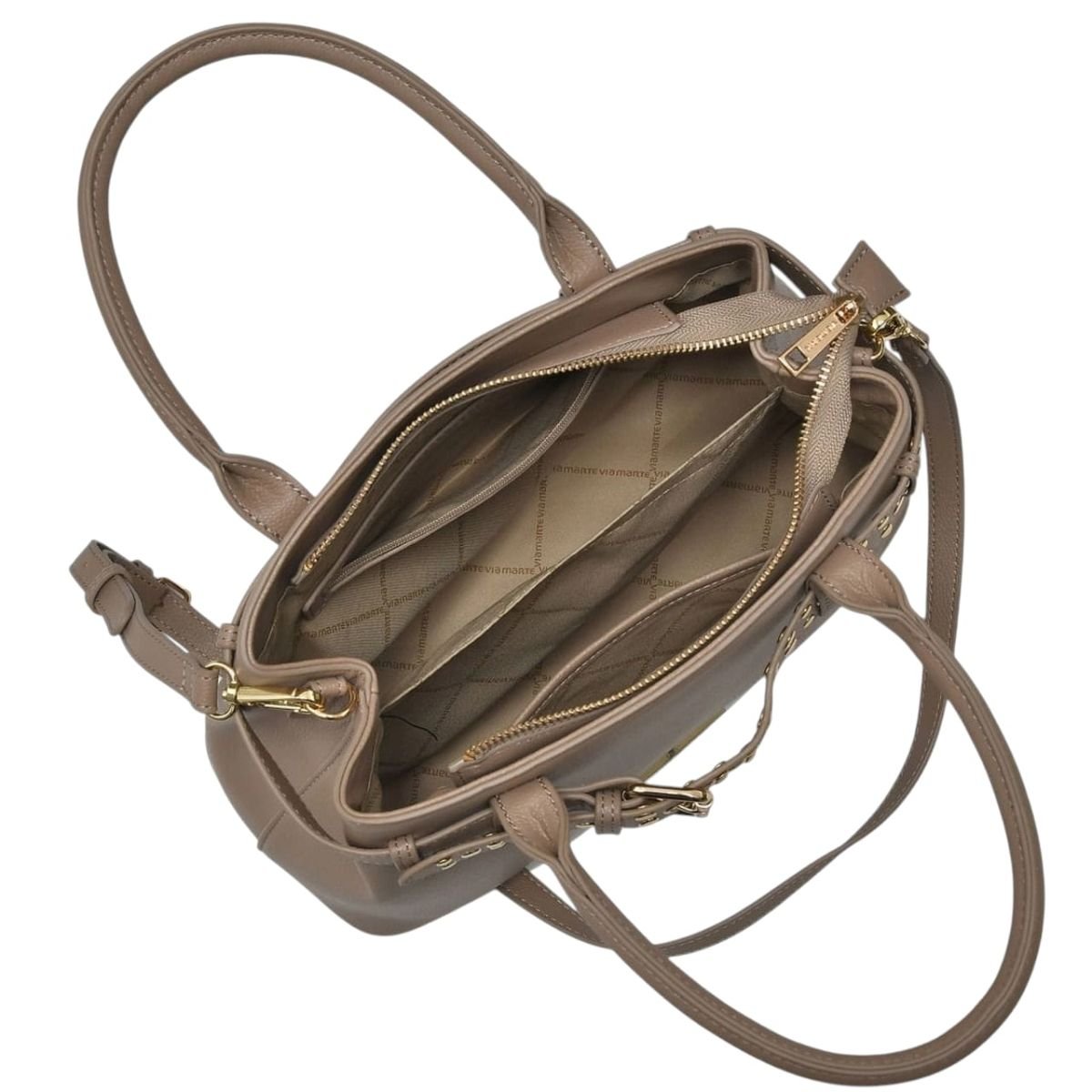 Bolsa Feminina Tote bag Via Marte B2-702 Bege Bege 4