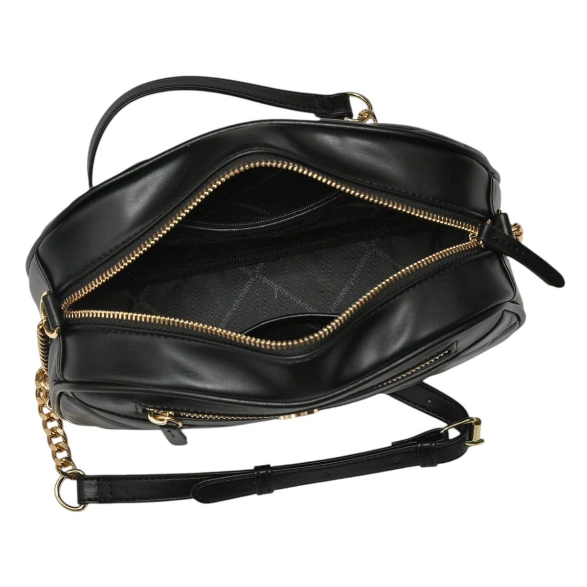 Bolsa Feminina Crossbody Via Marte B2-704 Preto Preto 4