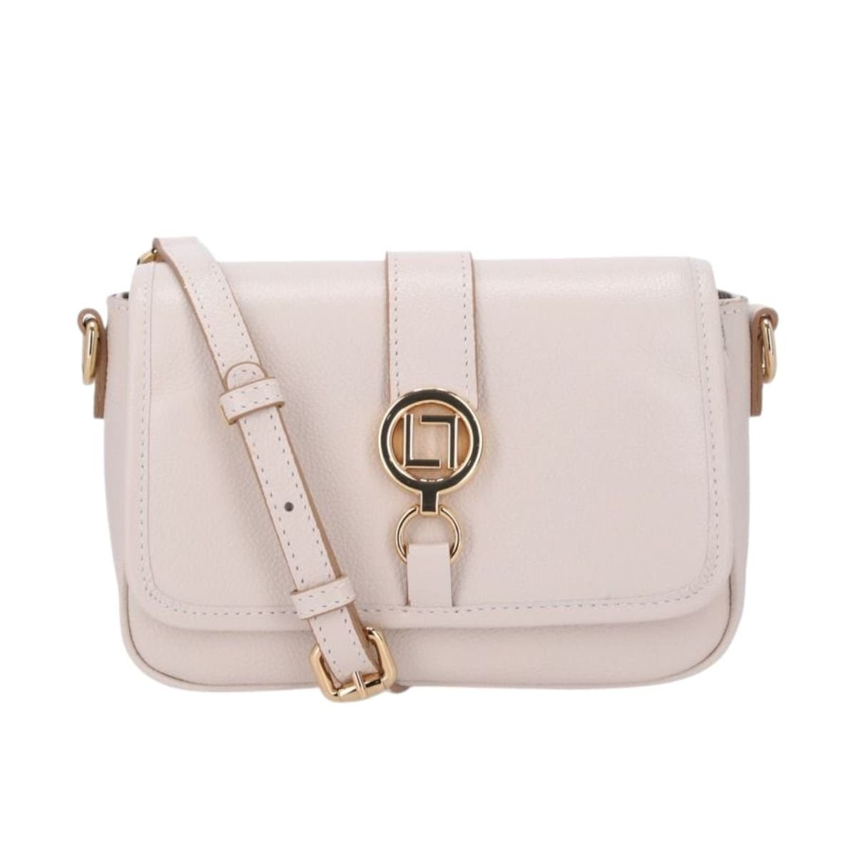 Bolsa em Couro Satchel Pequena  Luz Da Lua 2000760 Creme