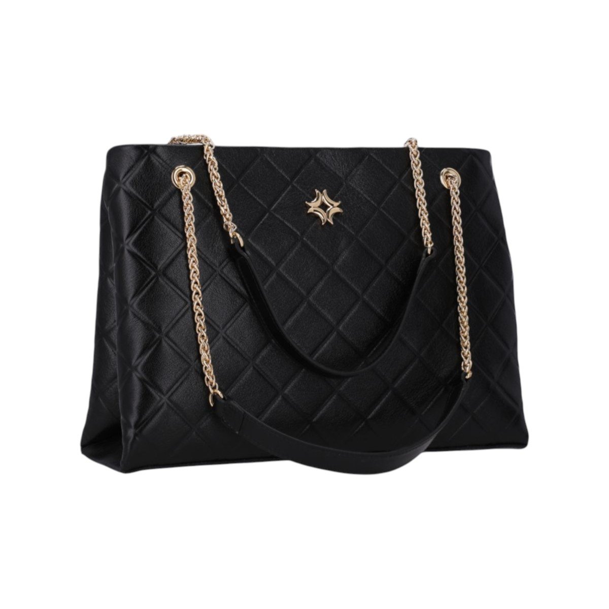 Bolsa em Couro Shopping Grande Luz Da Lua 2000747 Preto Preto 2