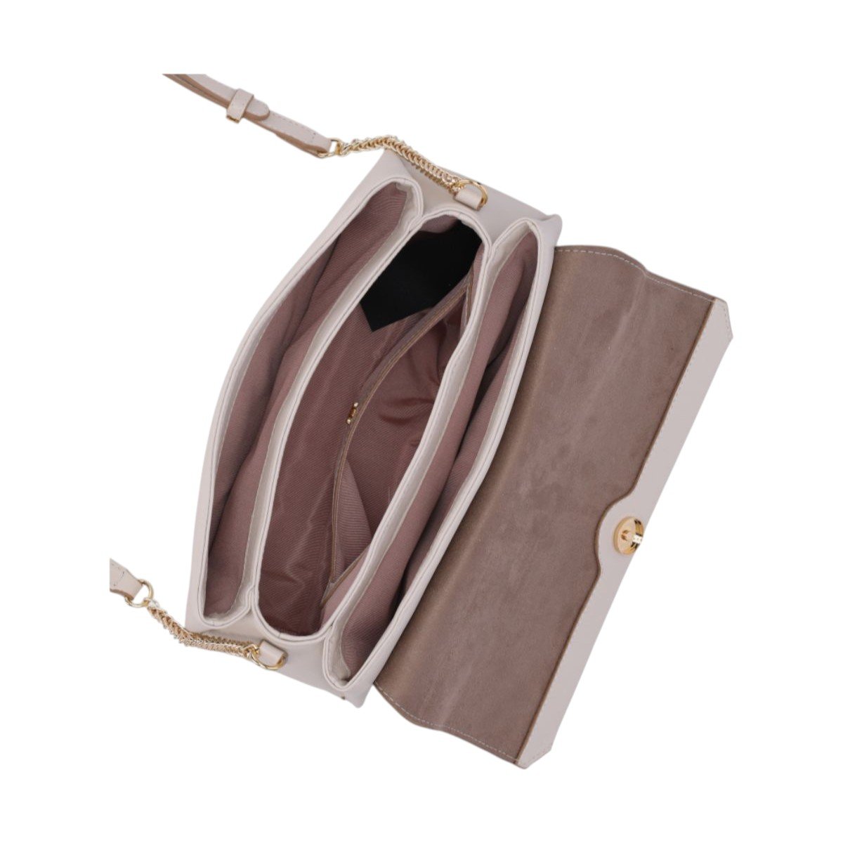 Bolsa em Couro Satchel Média Luz da Lua 2000749 Creme Creme 4