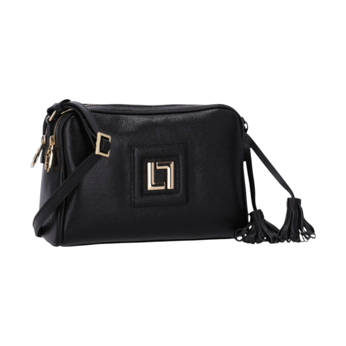 Bolsa em Couro Tiracolo Média Luz Da Lua 10005324 Preto Preto 2