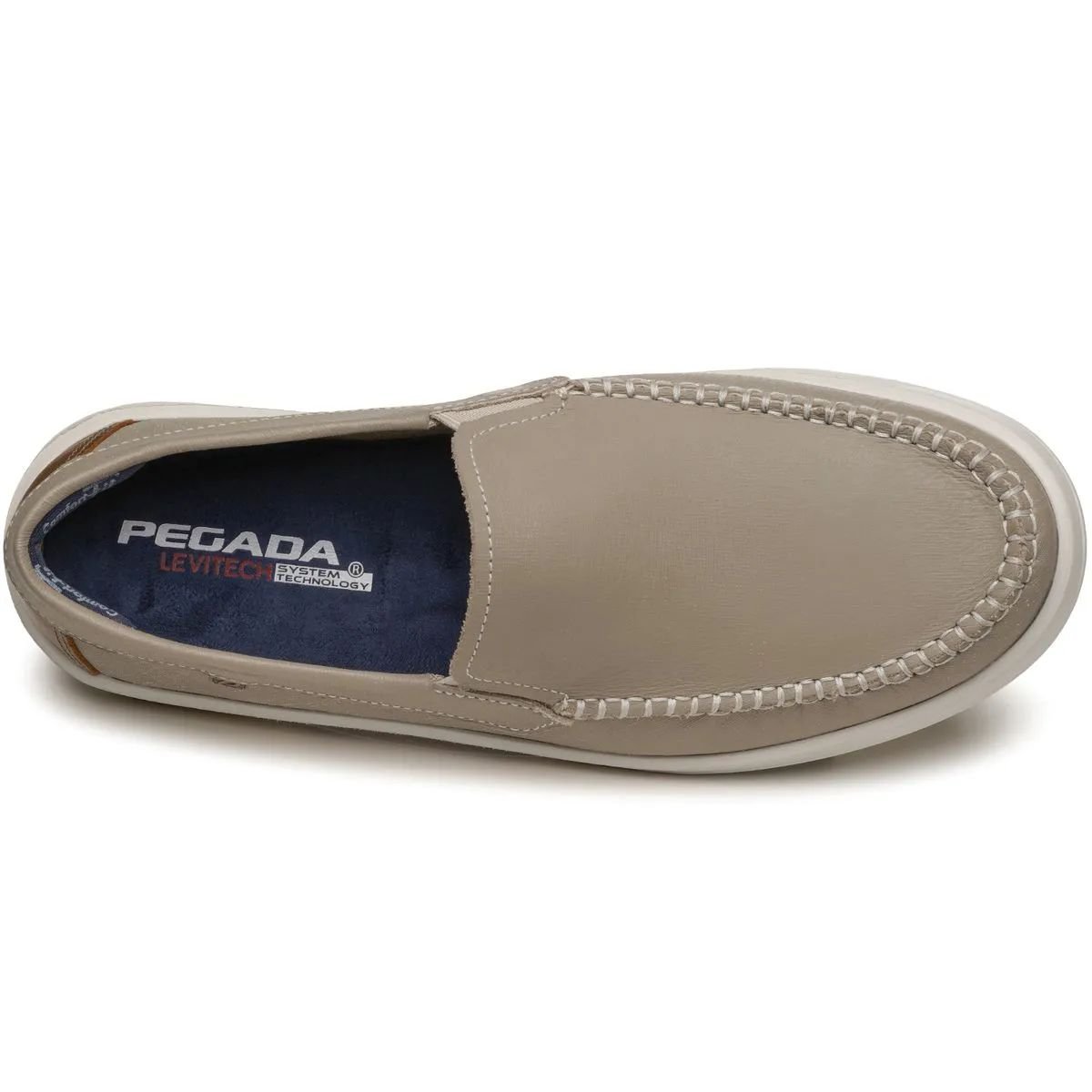 Mocassim Masculino em Couro Pegada 142304 Bege Bege 4