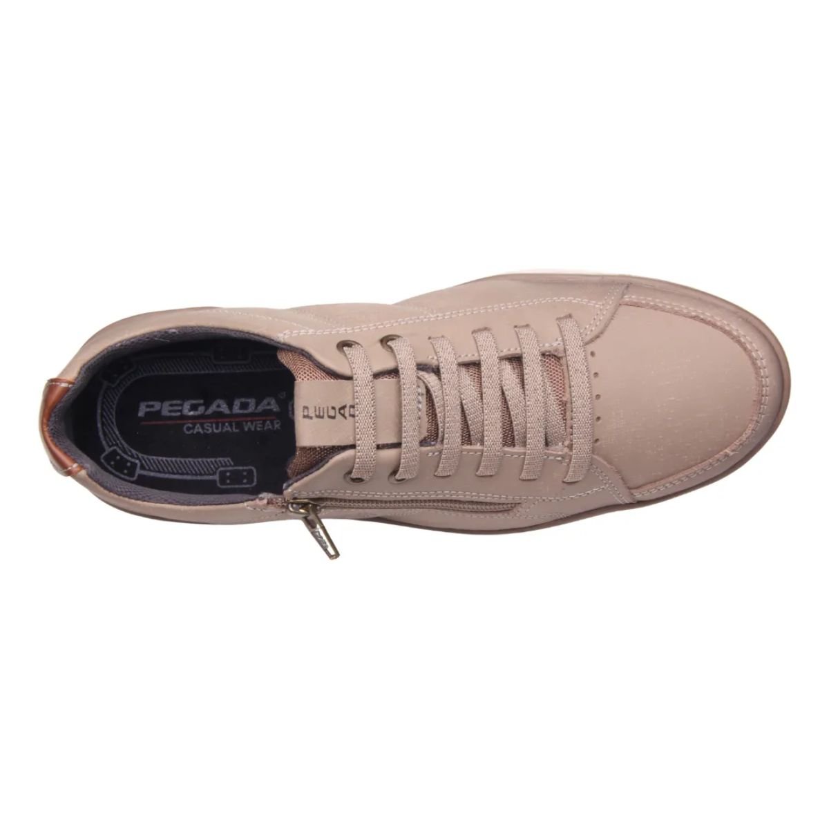 Sapatênis em Couro Calce Fácil Pegada 119313 Bege Bege 3