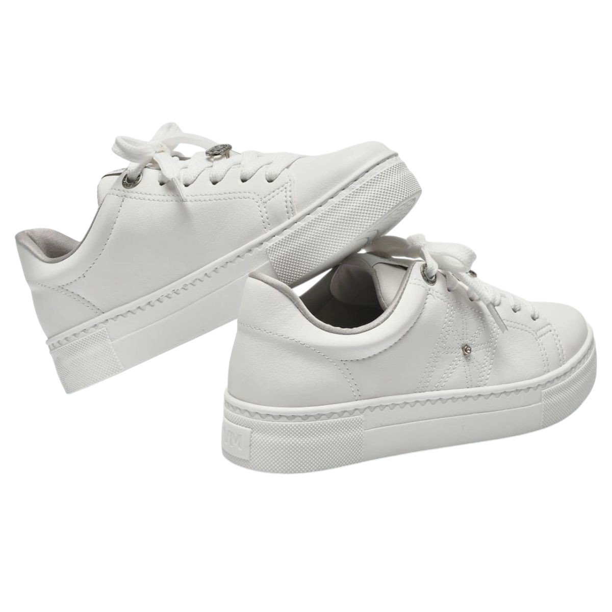 Tênis Feminino Casual Via Marte 138005 Branco Branco 3