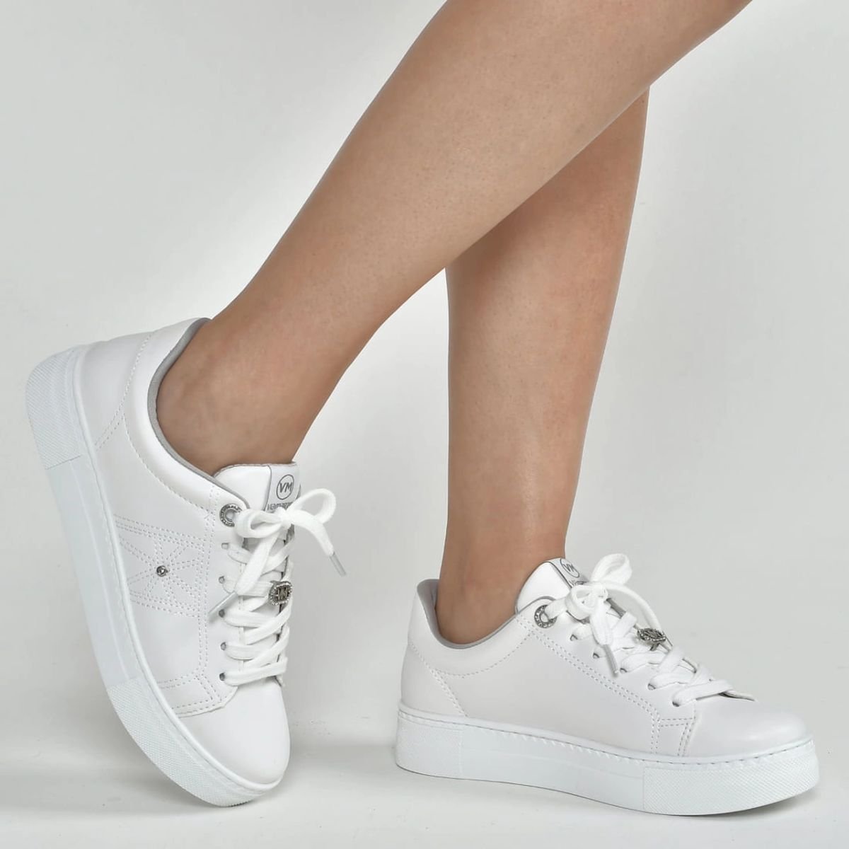 Tênis Feminino Casual Via Marte 138005 Branco Branco 4