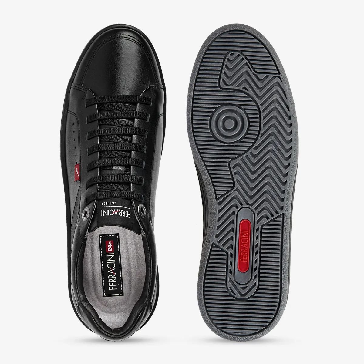 Sapatênis em Couro Calce Fácil Ferracini 8060 Preto Preto 5