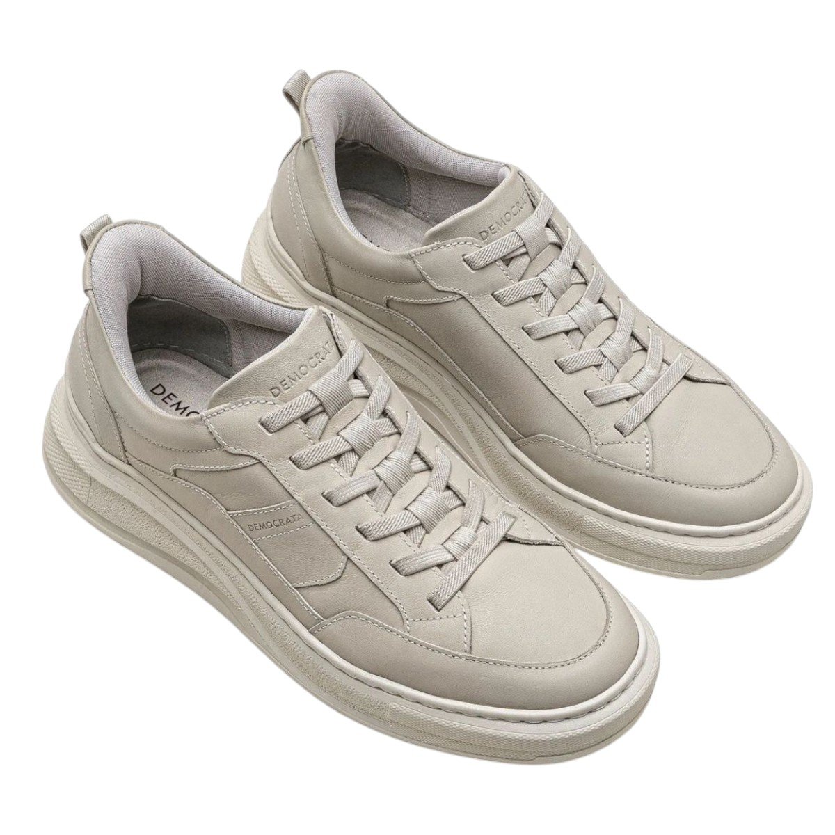 Tênis Masculino Pace Calce Fácil Democrata 653101 Bege  Bege 2
