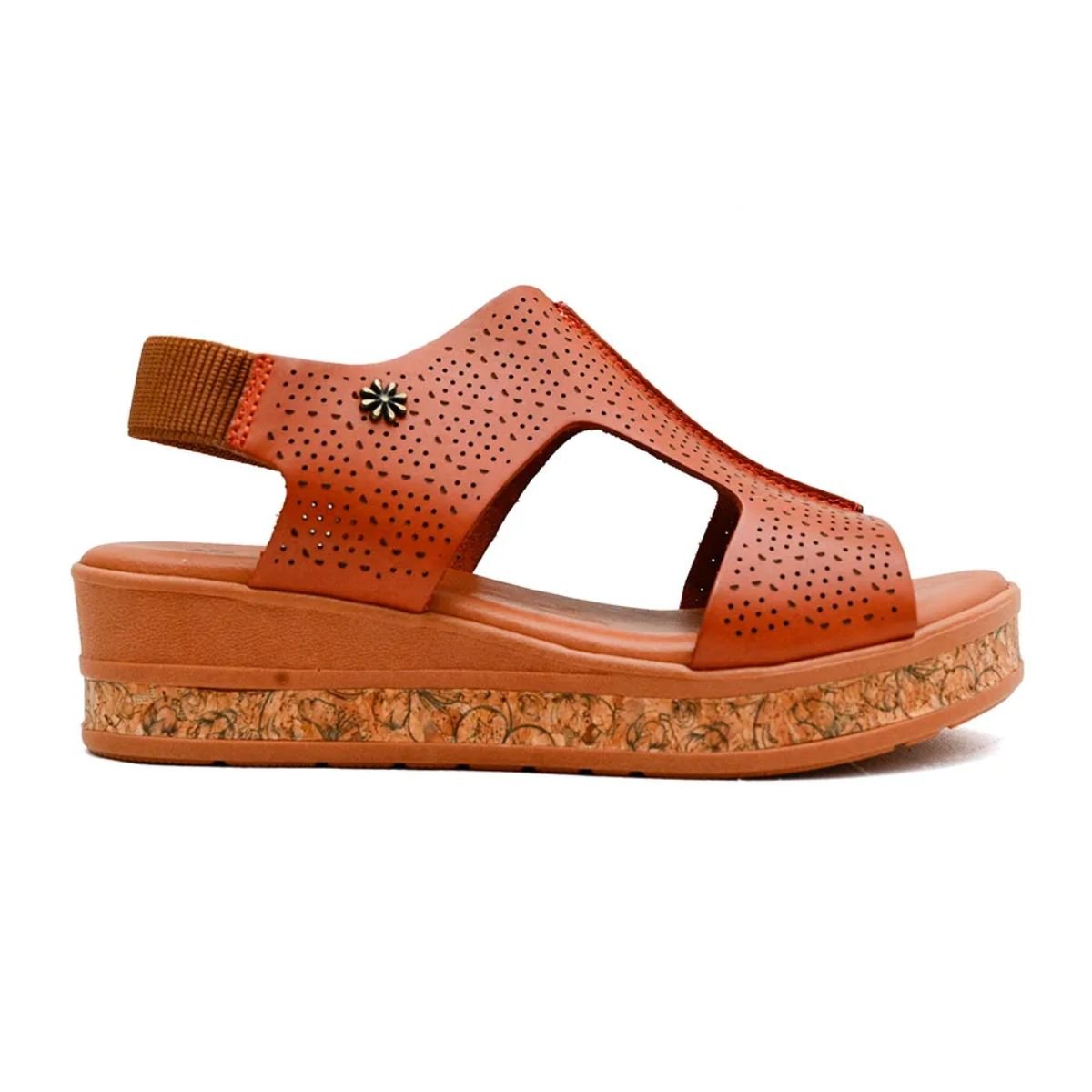 Sandália em Couro Plataforma New Face 31801 Caramelo 