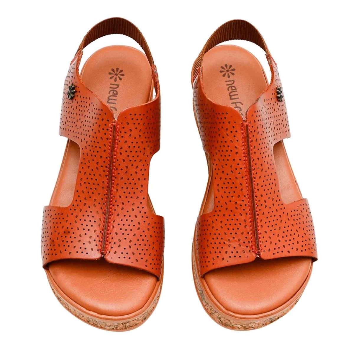Sandália em Couro Plataforma New Face 31801 Caramelo  Caramelo 4