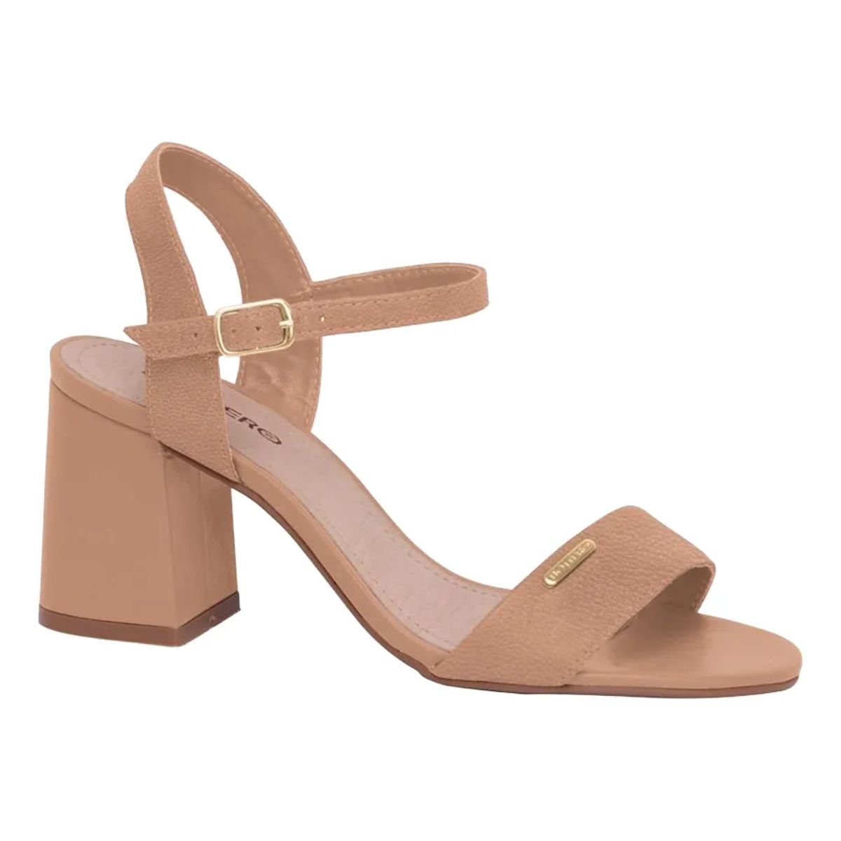 Sandália em Couro Salto Bloco Bottero 373705 Bege