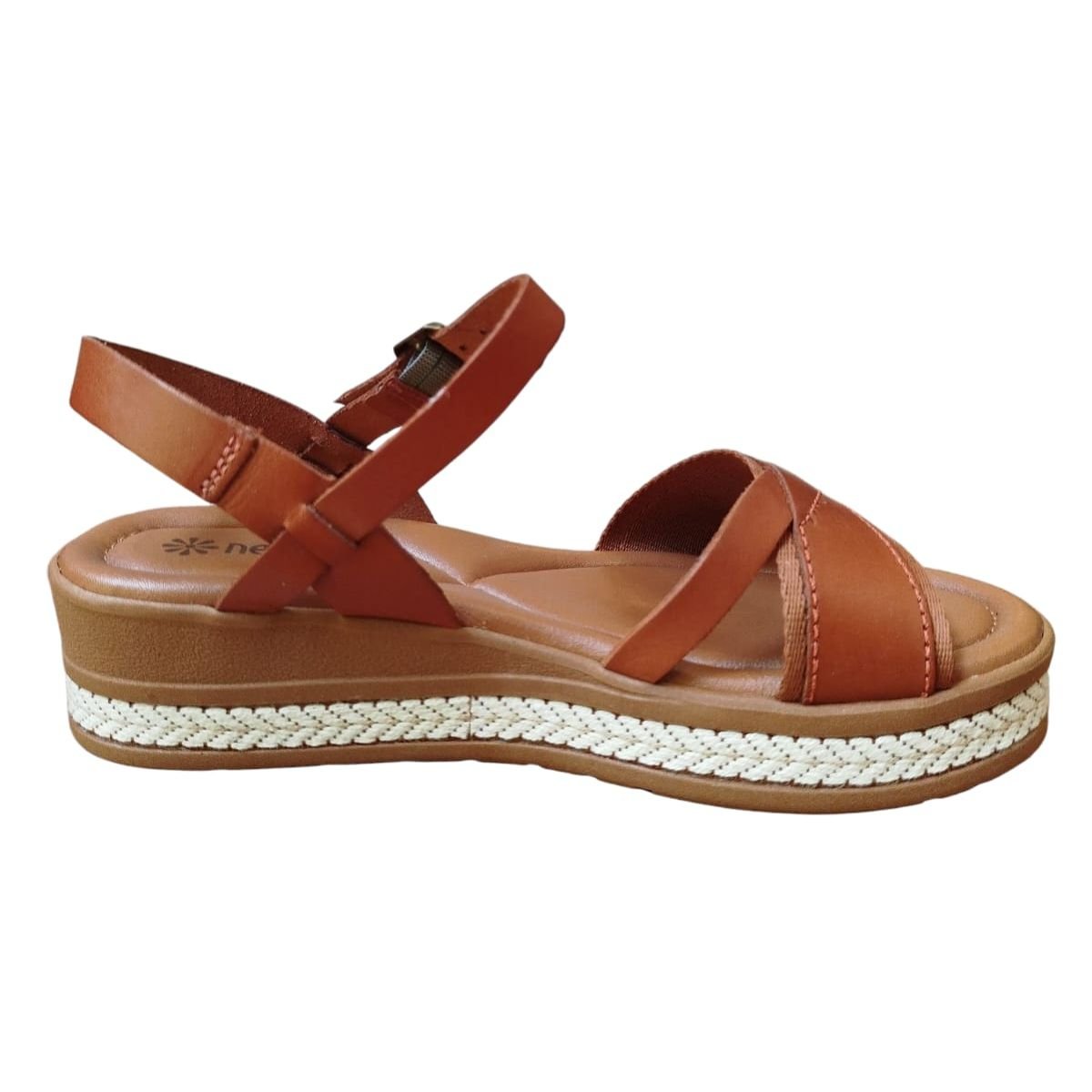 Sandália em Couro Anabela New Face 31884 Marrom Marrom 3