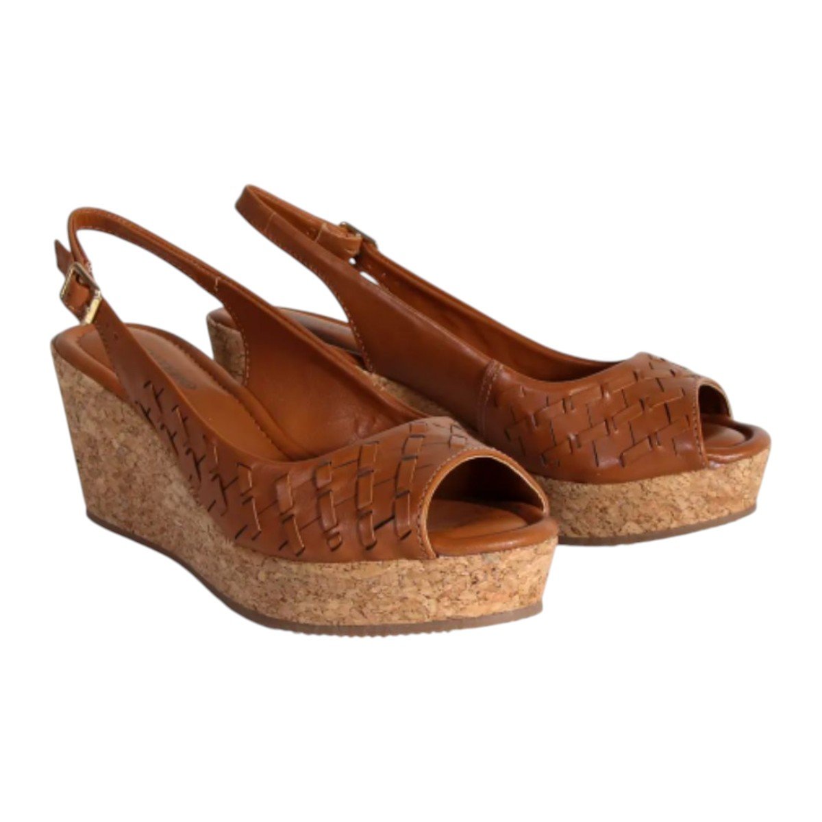 Sandália Anabela Couro Atanado Napoli Bottero 372803 Caramelo Caramelo 2