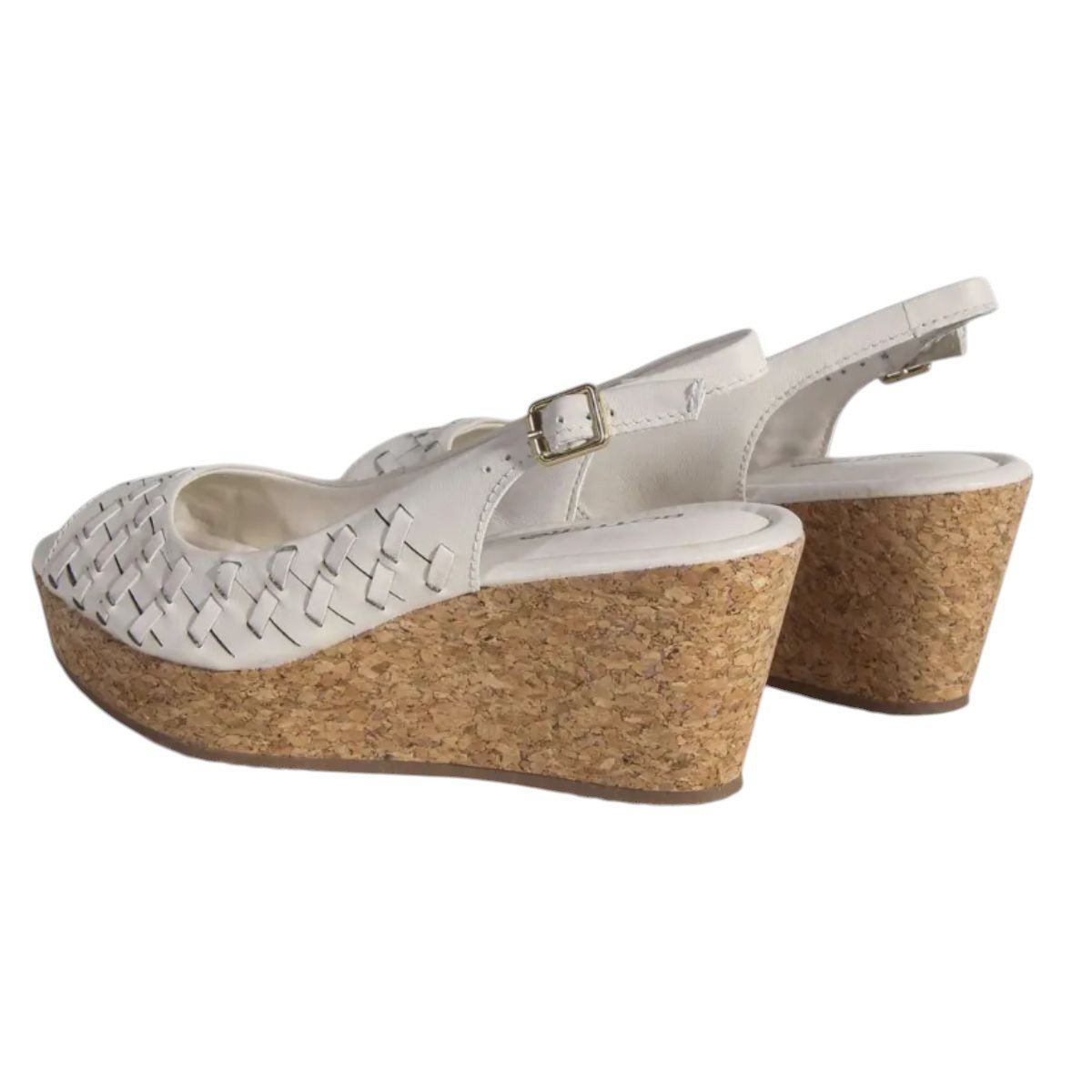 Sandália Anabela Couro Atanado Napoli Bottero 372803 Off White Off White 4