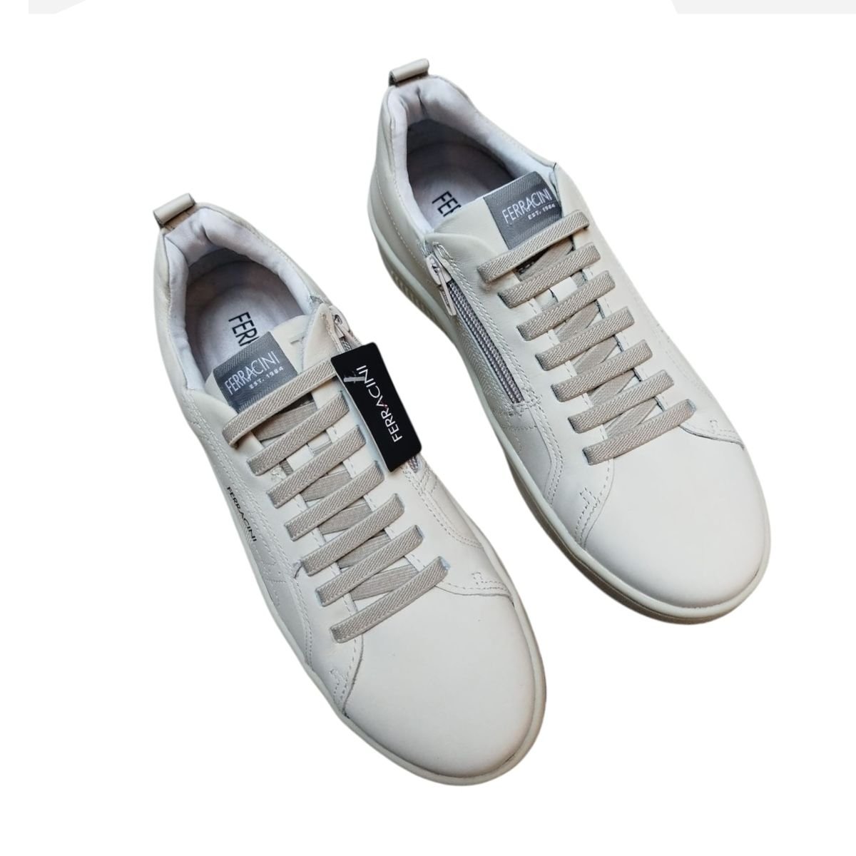 Tênis Masculino em Couro Ferracini Blur 9261 Creme Creme 2