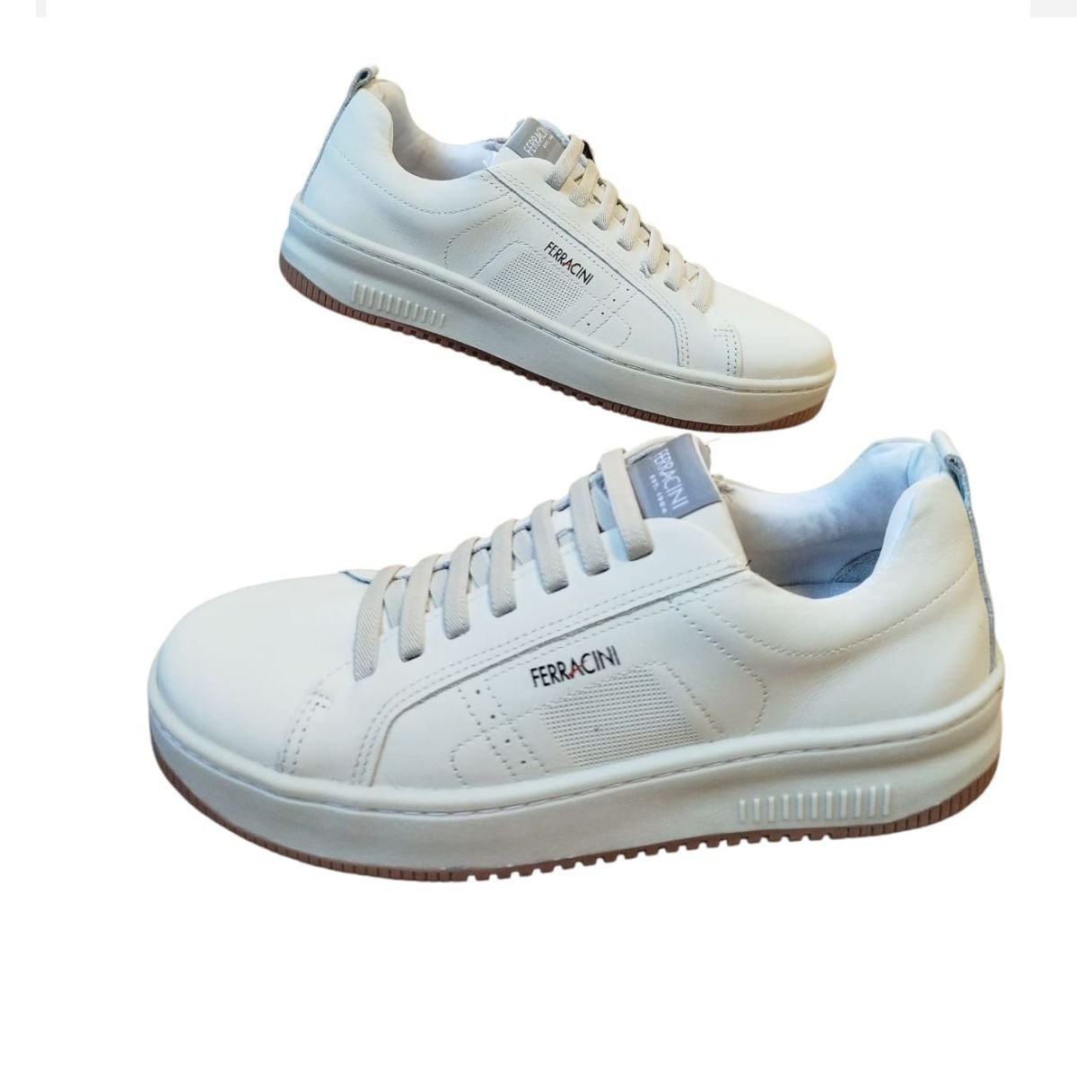 Tênis Masculino em Couro Ferracini Blur 9261 Creme Creme 4